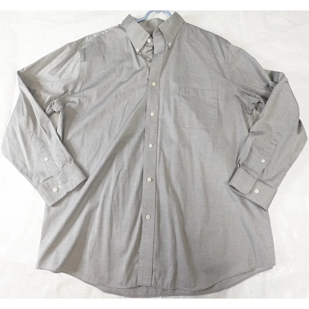 Croft & Barrow Easy Care Shirt Mens 18 1/2 18.5 34 35 34/35 Classic Fit Grey